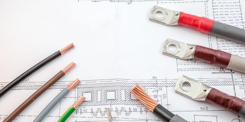 Diagrama mostrando resistividade térmica do solo seco e úmido em sistemas elétricos subterrâneos